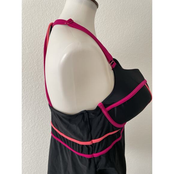 Cacique Swim Tankini Bikini Top Multicolor Color Block Swimwear - Picture 7 of 12